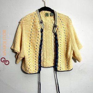 HWR by Anthropologie Cream Knitted Sweater, Half-Sleeves